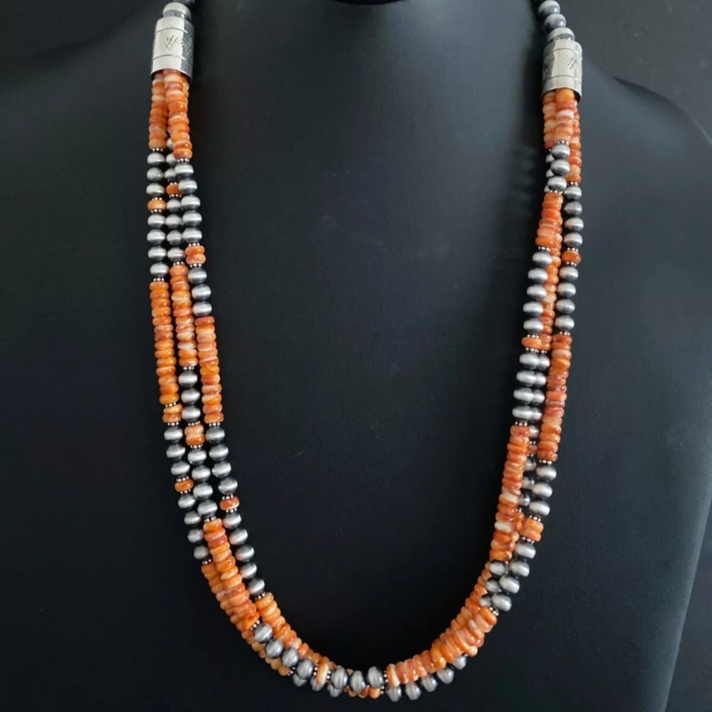 Sterlingsilver Multistrand Spinyoysterbeadnecklace - image 1